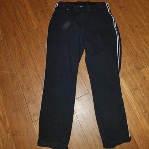 Black jeggings  with white strip on side